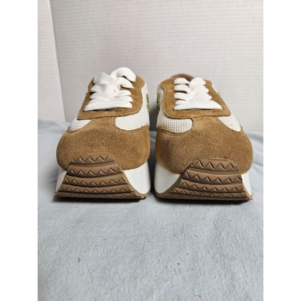 VOLATILE Vintage Platform Sneakers Tan Suede Mesh Chunky Retro 70s Y2K Size 7 - Picture 5 of 8